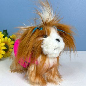 Vintage Battat White‎ & Brown Puppy Dog Letter P 10" Plush Stuffed Animal Toy